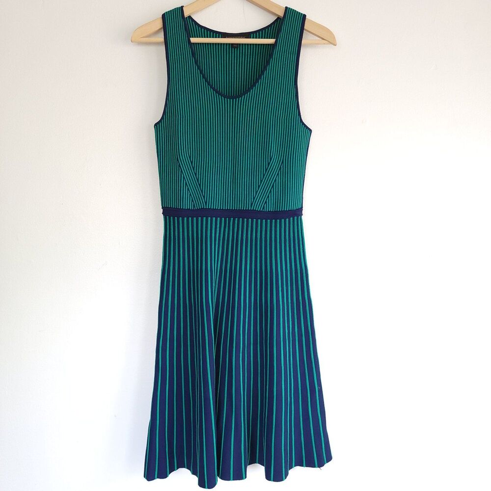 Banana Republic knit sweater dress green and navy blue size XS